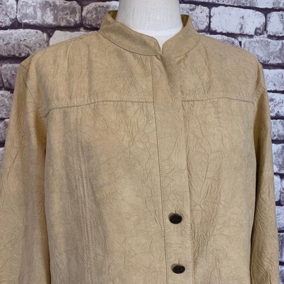Chico's Size XL Tan Button Down Jacket - Picture 2 of 12